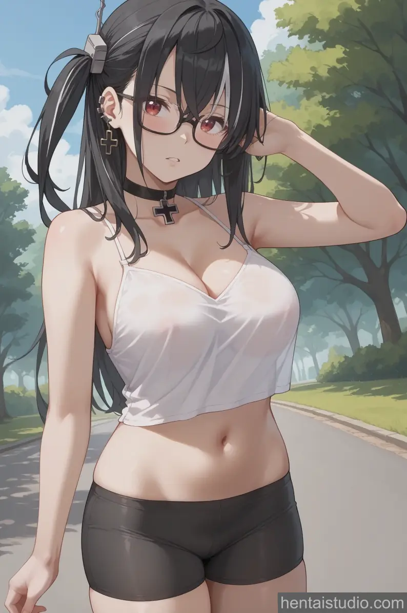 U 47 | Azur Lane – hentai anime character, U 47, Azur Lane, Glasses, Gym Shorts, Creampie, Handjob