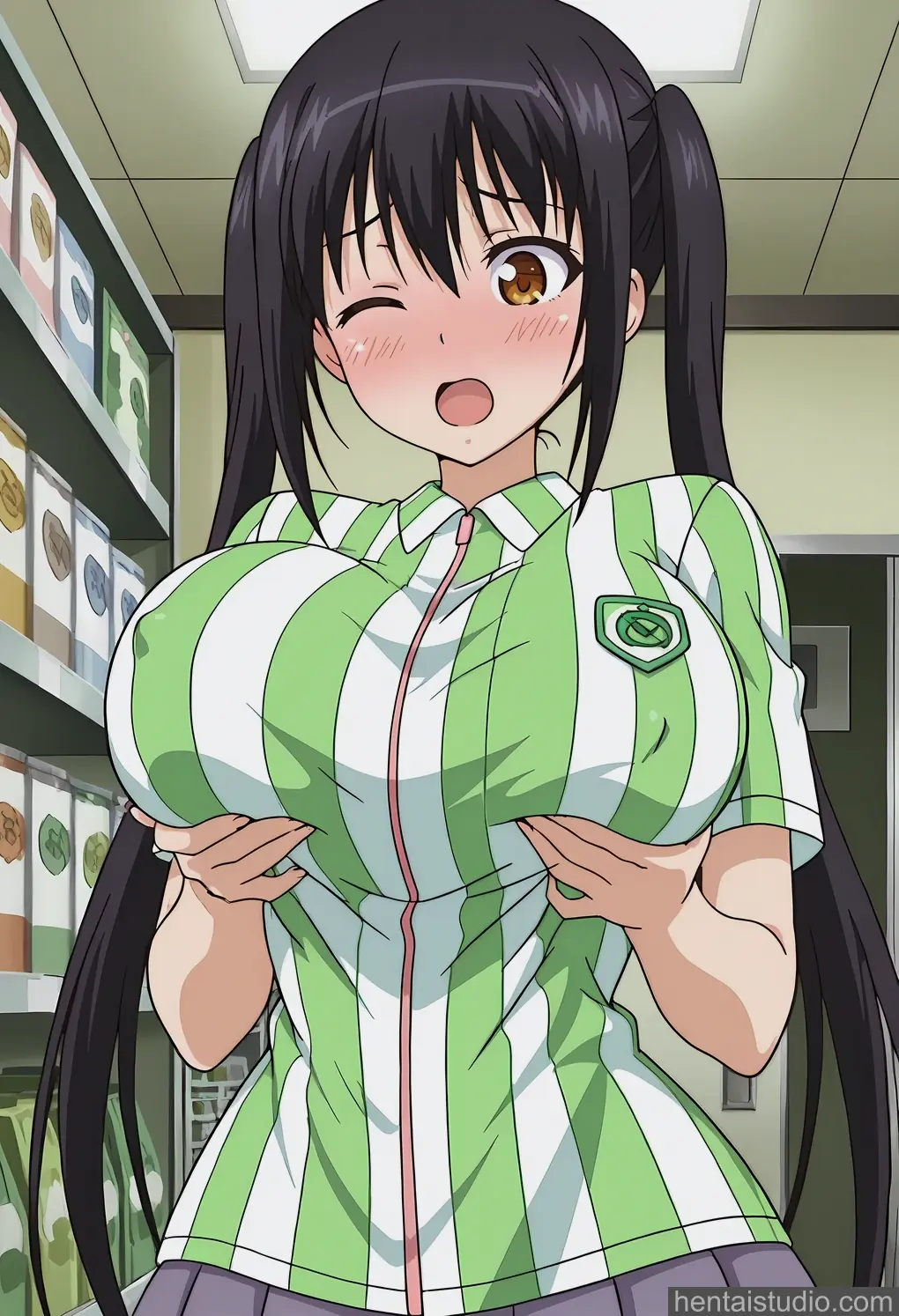 Yui Nakaizumi from Jk To Ero Konbini Tenchou hentai art 2 of 20