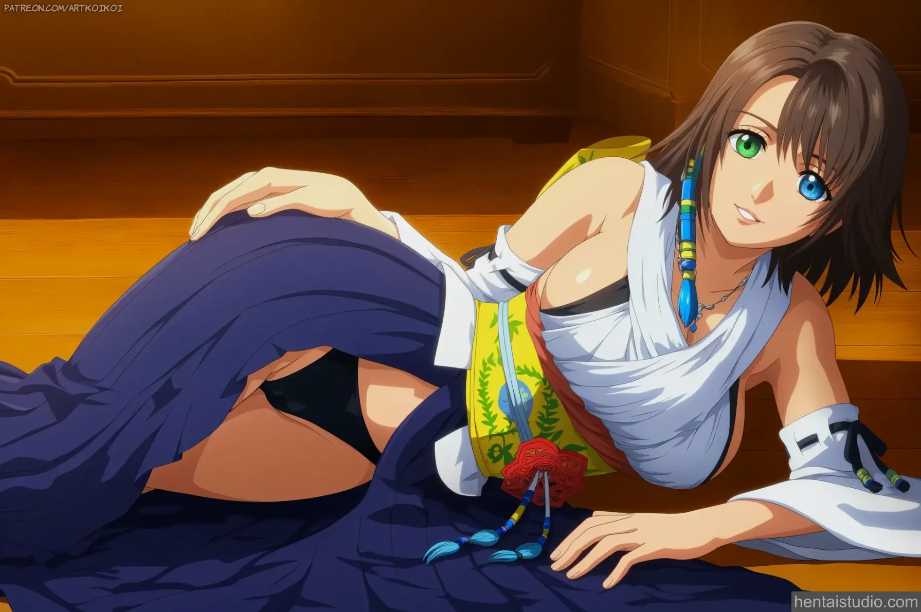 Yuna from Final Fantasy hentai art 16 of 22
